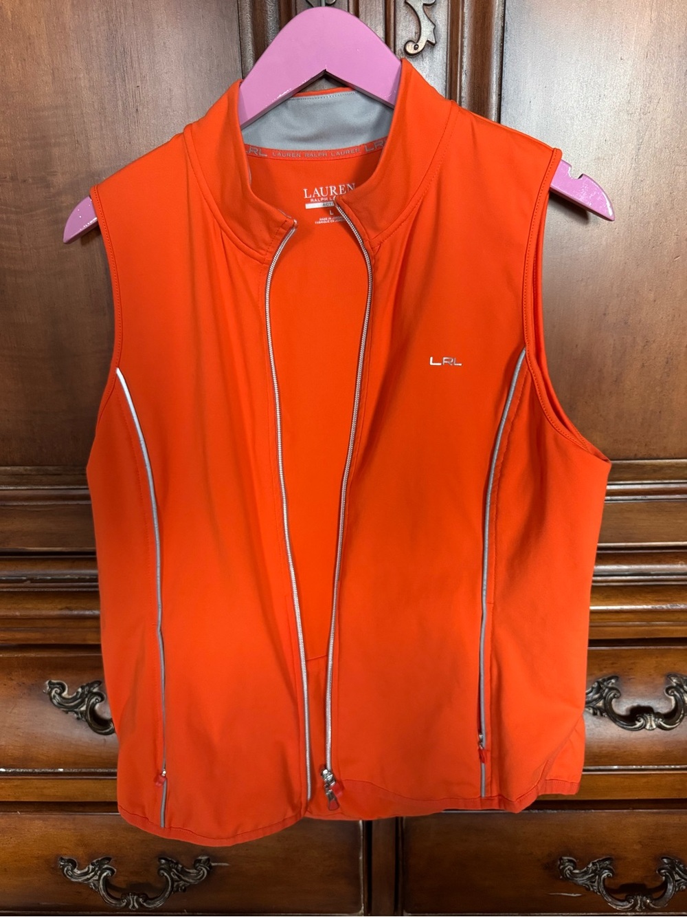 Lauren Ralph Lauren Orange Sleeveless Medium Weight Vest